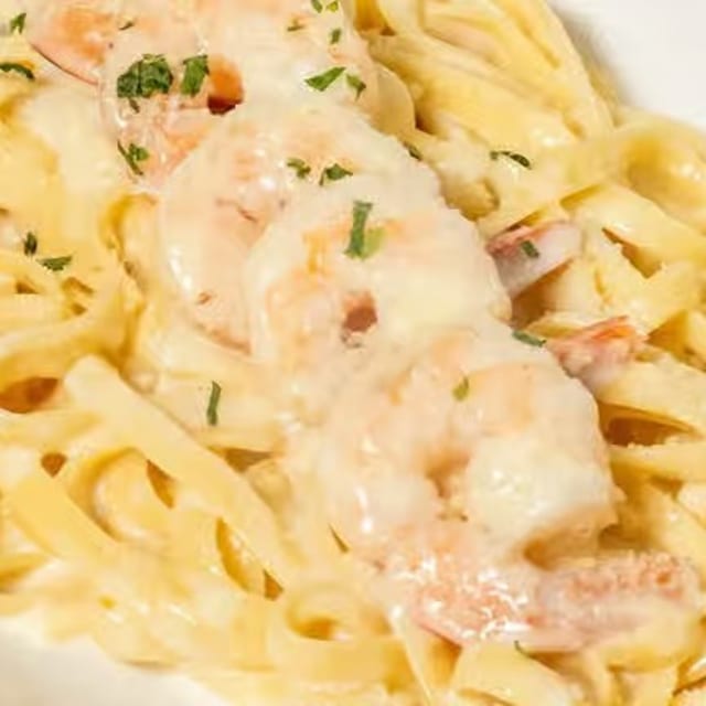 Shrimp Fettuccine Alfredo.