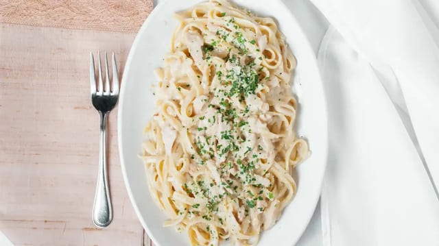 Chicken Fettuccine Alfredo.